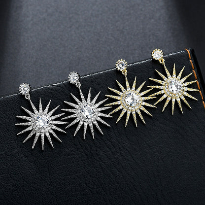 SUNFLOWER Earrings Zircon Inlaid Earrings