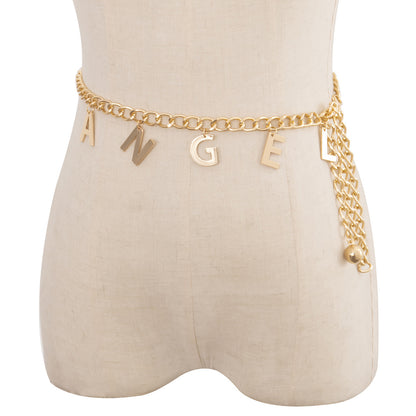 Letter Angel Tassel Waist Chain