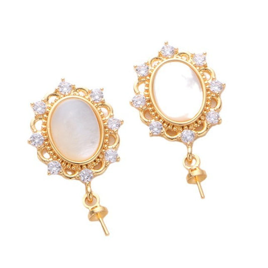 Silver Pearl Stud Earrings
