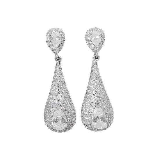 Needle Water Drop Long Earrings