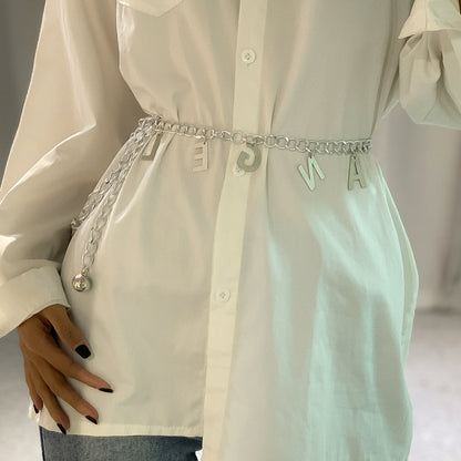 Letter Angel Tassel Waist Chain