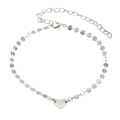 Love Coin Anklet Copper Chain Foot