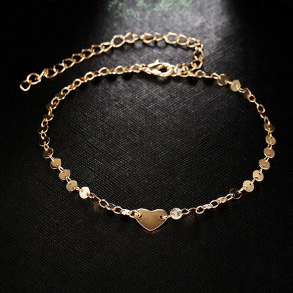 Love Coin Anklet Copper Chain Foot