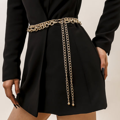 Metal Cross Chain Set Waist Chain