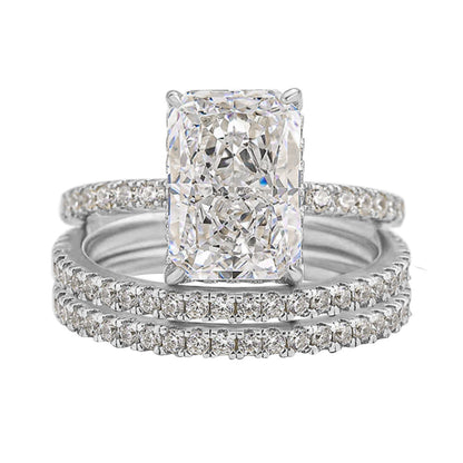 Sterling Silver Shiny Ice Flower Cut Zircon Ring