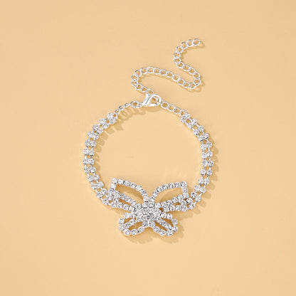 Butterfly Multi-layer Rhinestone Anklet
