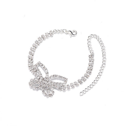 Butterfly Multi-layer Rhinestone Anklet