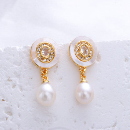 Silver Pearl Stud Earrings