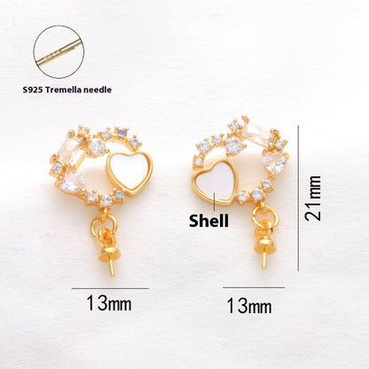 Silver Pearl Stud Earrings