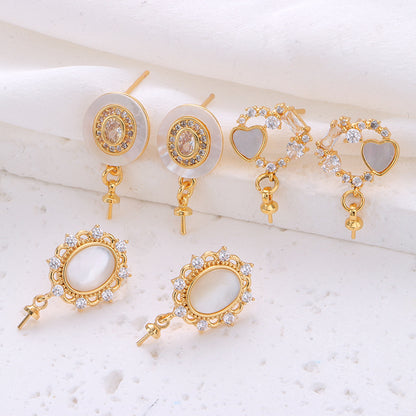 Silver Pearl Stud Earrings
