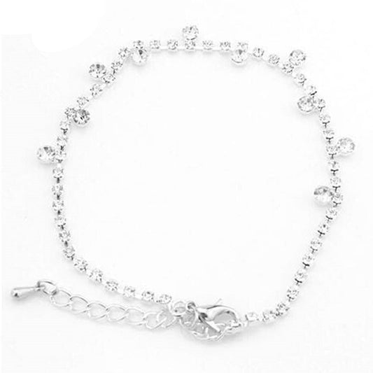 Small Diamond With Rhinestone Anklet