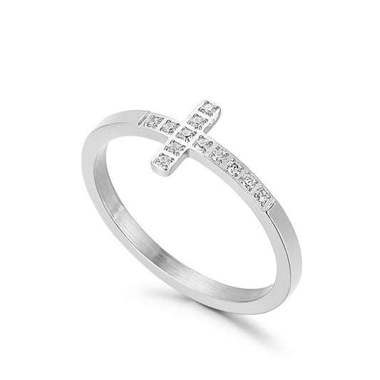 Micro Inlaid Zircon Shelf Ring