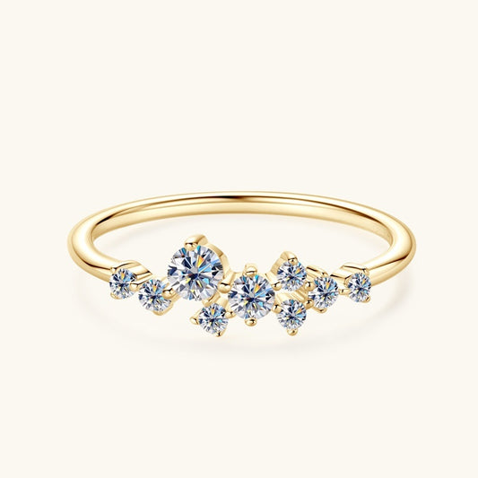Moissanite Ring Women's Starry Sterling Silver