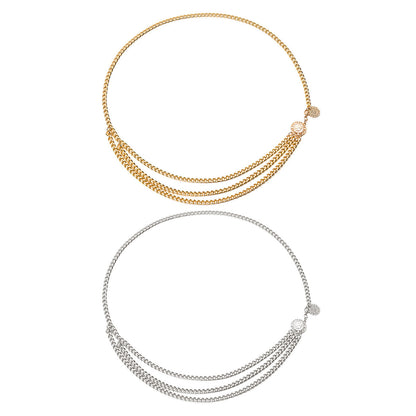 Sunflower disk aluminum waist chain