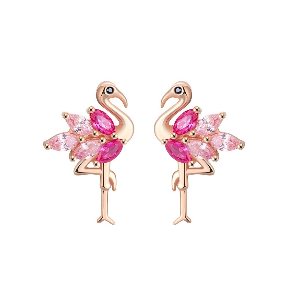 Earrings Rose Gold Three-dimensional