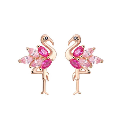 Earrings Rose Gold Three-dimensional