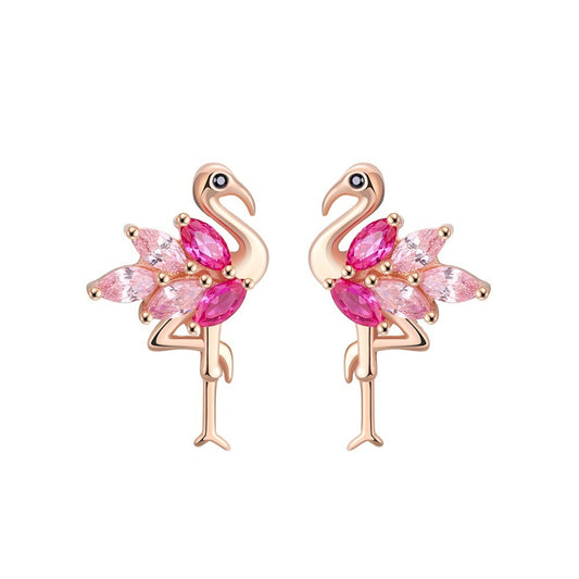 Earrings Rose Gold Three-dimensional