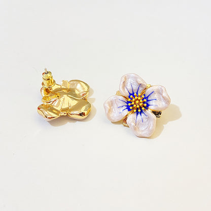 Enamel Flower Stud Earrings