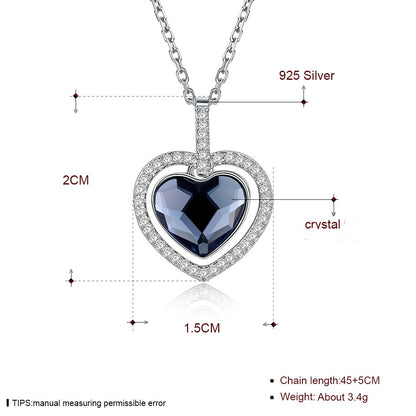 Crystal Necklace Diamond Heart