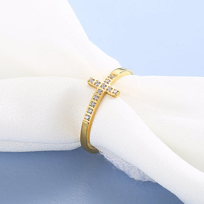 Micro Inlaid Zircon Shelf Ring
