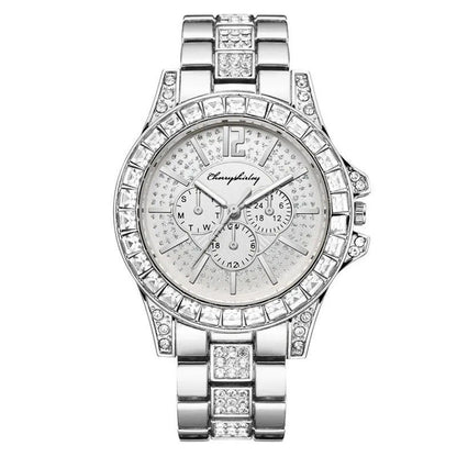 Diamond Three-eye Steel Belt Watch