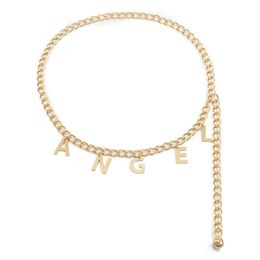 Letter Angel Tassel Waist Chain