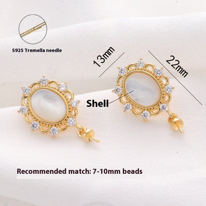 Silver Pearl Stud Earrings