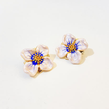 Enamel Flower Stud Earrings