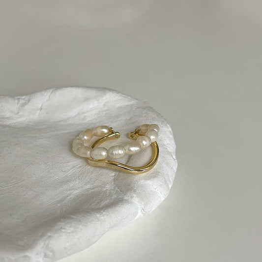 Double Layer Natural Pearl Ring