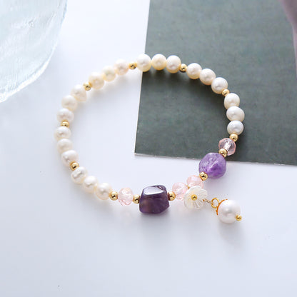 Natural Freshwater Pearl Crystal Bracelet