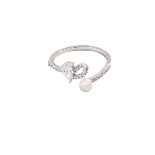 Natural Pearl Zircon Ring