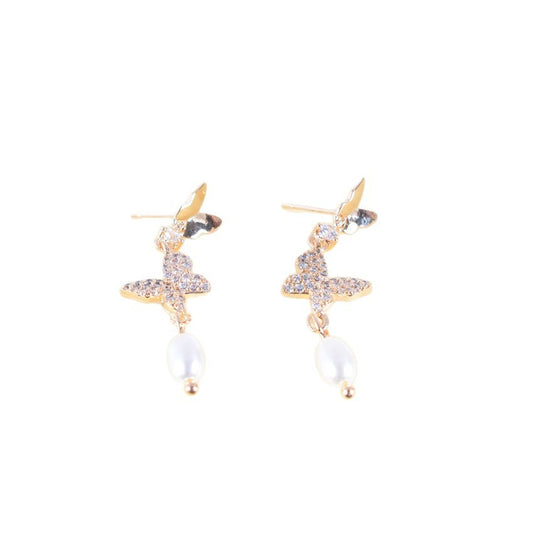 Pearl Handmade Butterfly Earrings