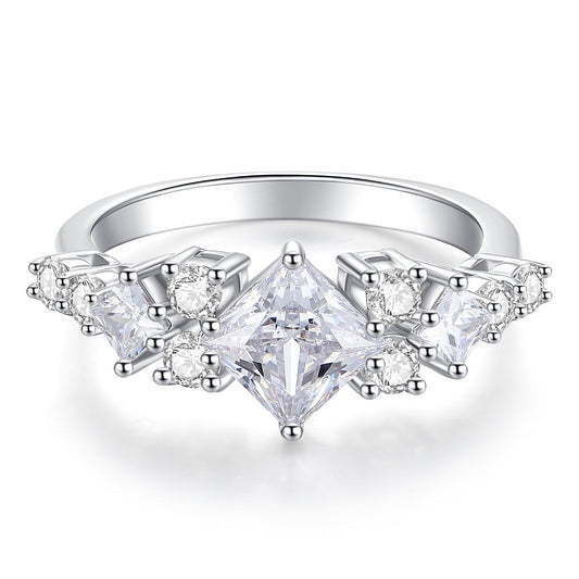 Princess Square Bag Moissanite Ring
