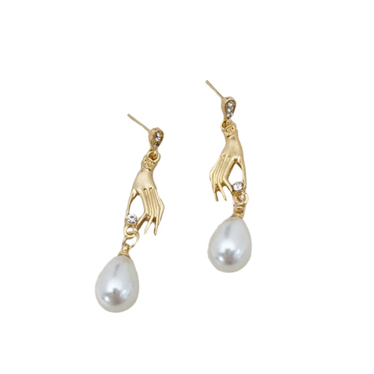 Palm Pearl Eardrops Earrings