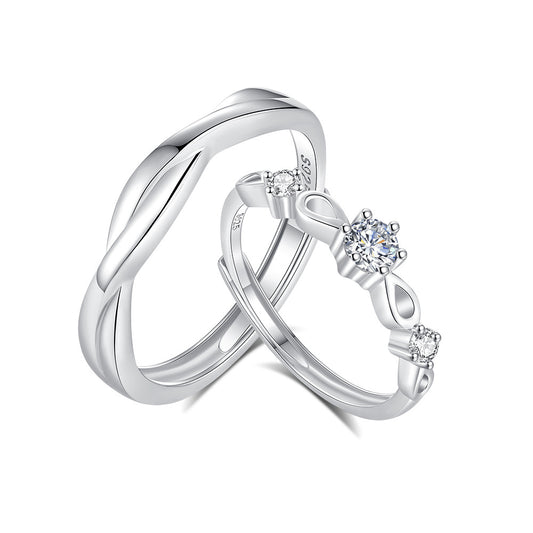 Silver Silk Couple Ring