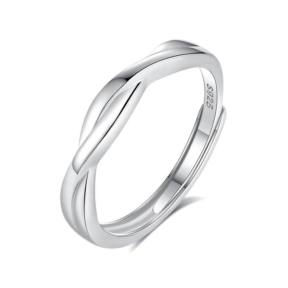 Silver Silk Couple Ring