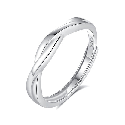 Silver Silk Couple Ring