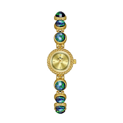 Mid-ancient Light Malachite Bracelet Watch