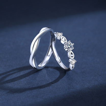 Silver Silk Couple Ring