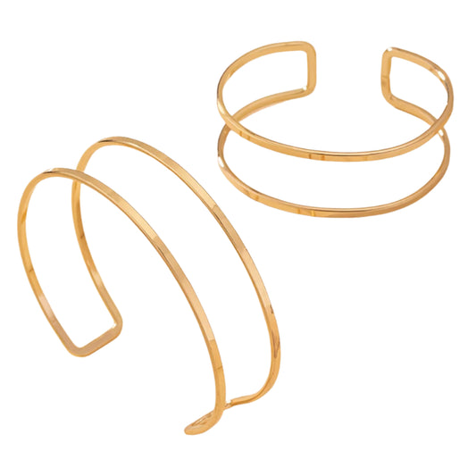Double-layer Hollow Gold Bangle Bracelet