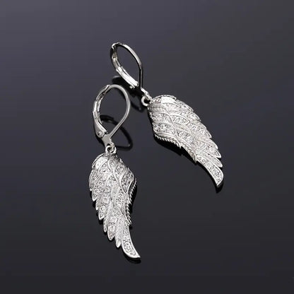 Pendant Earrings Exquisite Luxury Feather Leaf