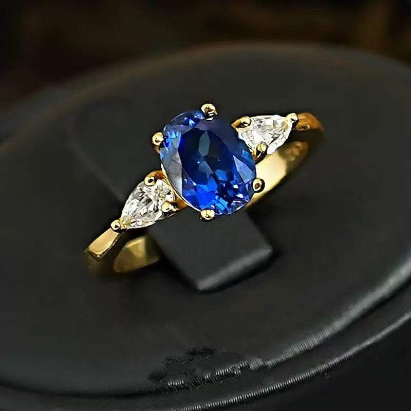 Oval Blue Ring