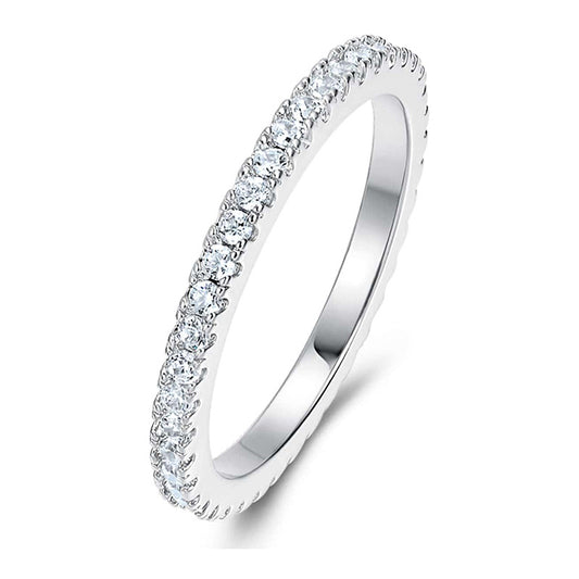 Single Row Full Rhinestone Zircon Ring