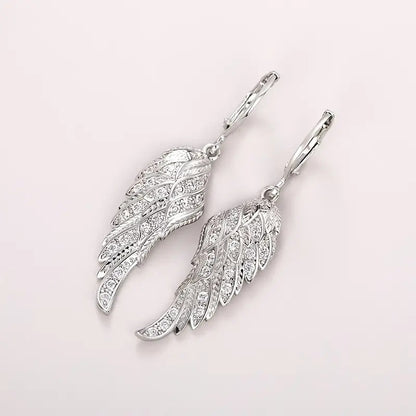 Pendant Earrings Exquisite Luxury Feather Leaf