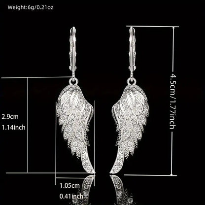 Pendant Earrings Exquisite Luxury Feather Leaf