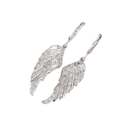 Pendant Earrings Exquisite Luxury Feather Leaf