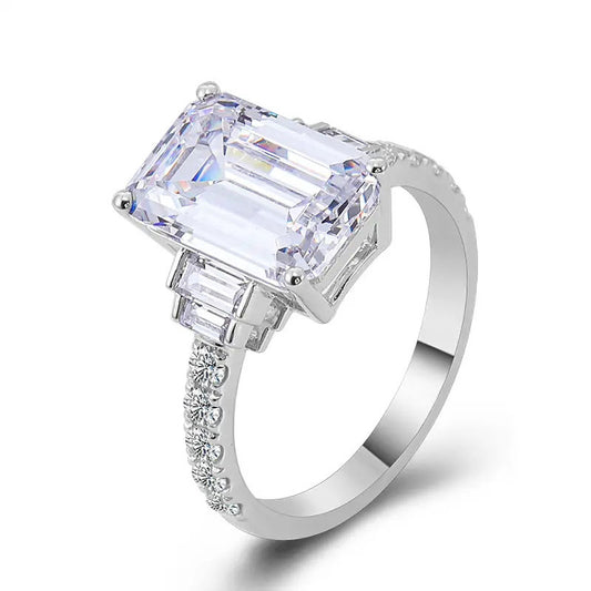 Square Inlaid Zircon Ring