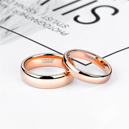 Tungsten Rose Gold Curved Ring