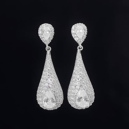 Needle Water Drop Long Earrings