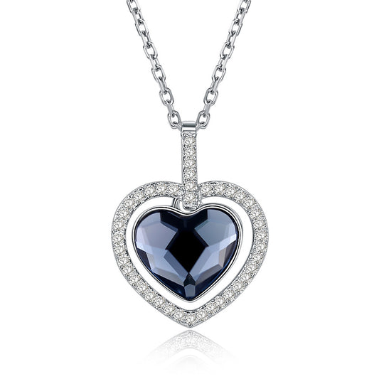 Crystal Necklace Diamond Heart